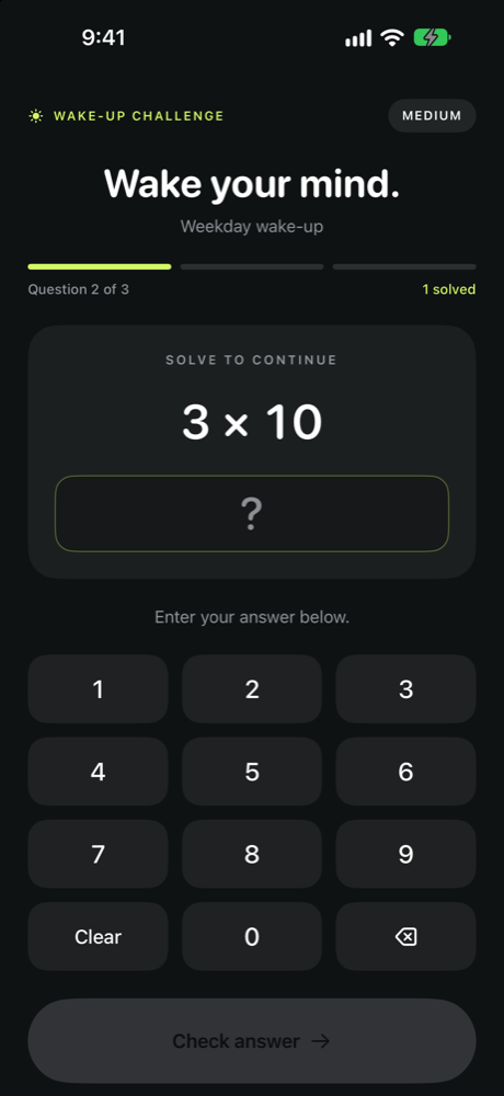 Math challenge with a large keypad